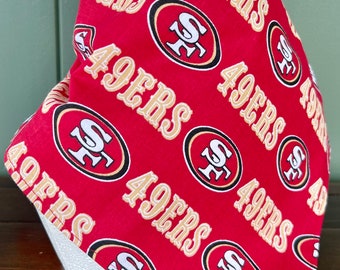 Bandana NFL Football San Francisco 49ers Red Cotton Bandana Scarf Kerchief for Forty Niners Sports Fan