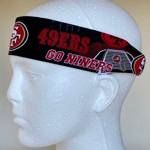 Headband NFL Football San Francisco 49ers cotton Workout Headband SF Forty Niners fan gift, Stadium print
