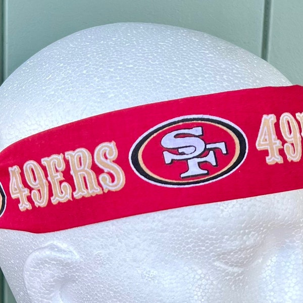 Headband NFL Football San Francisco 49ers red cotton Workout Headband SF Forty Niners fan gift