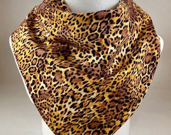 Bandana Leopard Jungle Wild Cat-print op katoenen bandana zachte katoenen sjaal