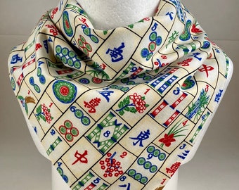 Lucky Mahjong Tile Chinese Game Chustka bawełniana Prezent dla szefa kuchni sushi, fana Maahj, amerykańskiego Mah Jongga lub chińskiego gracza Mah Jongg
