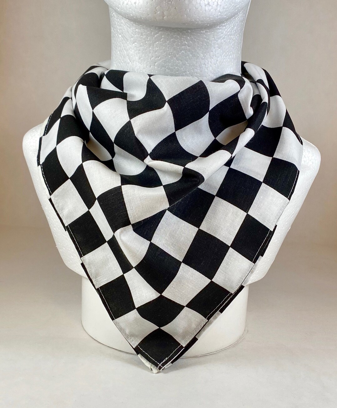 Bandana Checkered Flag Auto Racing Cotton Bandana Scarf