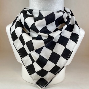 Bandana Checkered flag auto racing Cotton Bandana Scarf Driving kerchief for car racing and gaming fans