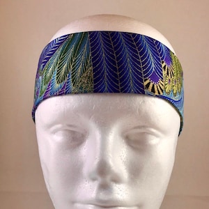 Peacock Feathers Headband cotton elegant headband to workout Headband