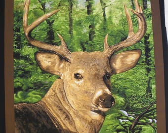 Coupon fabric Patchwork Panel PORTRAIT of deer