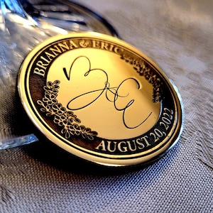 Personalized Engraved Brass Commemorative Coin - Ideal for Anniversaries, Weddings, and Announcements