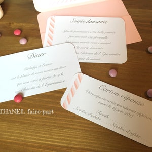 Carton d'invitation mariage gourmand, mariage Gourmandise, carton reponse, carton brunch, carton repas