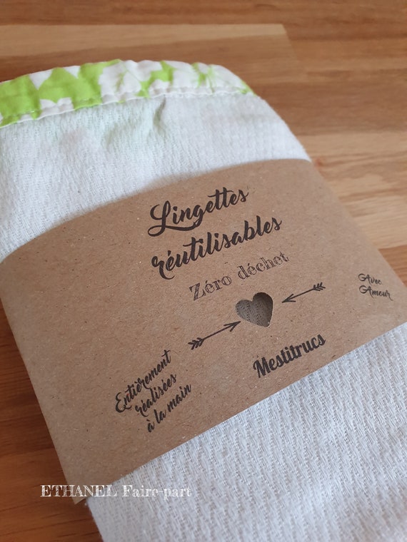 Etiquette Lingettes lavables, lot de 12 -  France