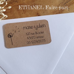 Etiquette adresse, étiquette adresse de retour, etiquette kraft, autocollant personnalisé , autocollant pour enveloppe, lot de 10