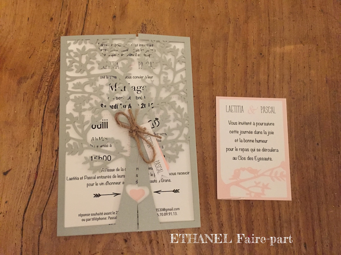 Faire part mariage arbre de vie mariage theme nature arbre | Etsy