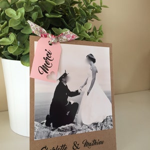 Remerciements mariage Liberty et kraft, champetre