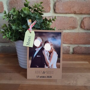 Remerciements mariage Liberty et kraft, champetre, jaune et kraft