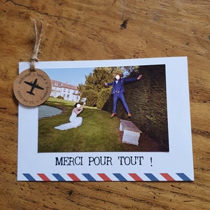 Remerciements mariage Voyage, billet d'avion