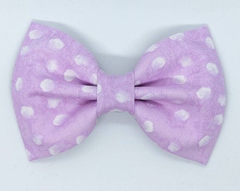 Lavender Lilac Spring Polka Dot Dog Cat Bow Tie