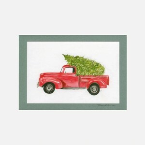 Red Truck with Tree Card