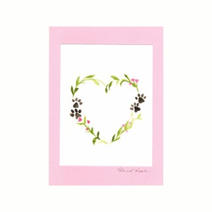Carte You Leaf Empreintes de pattes sur mon coeur