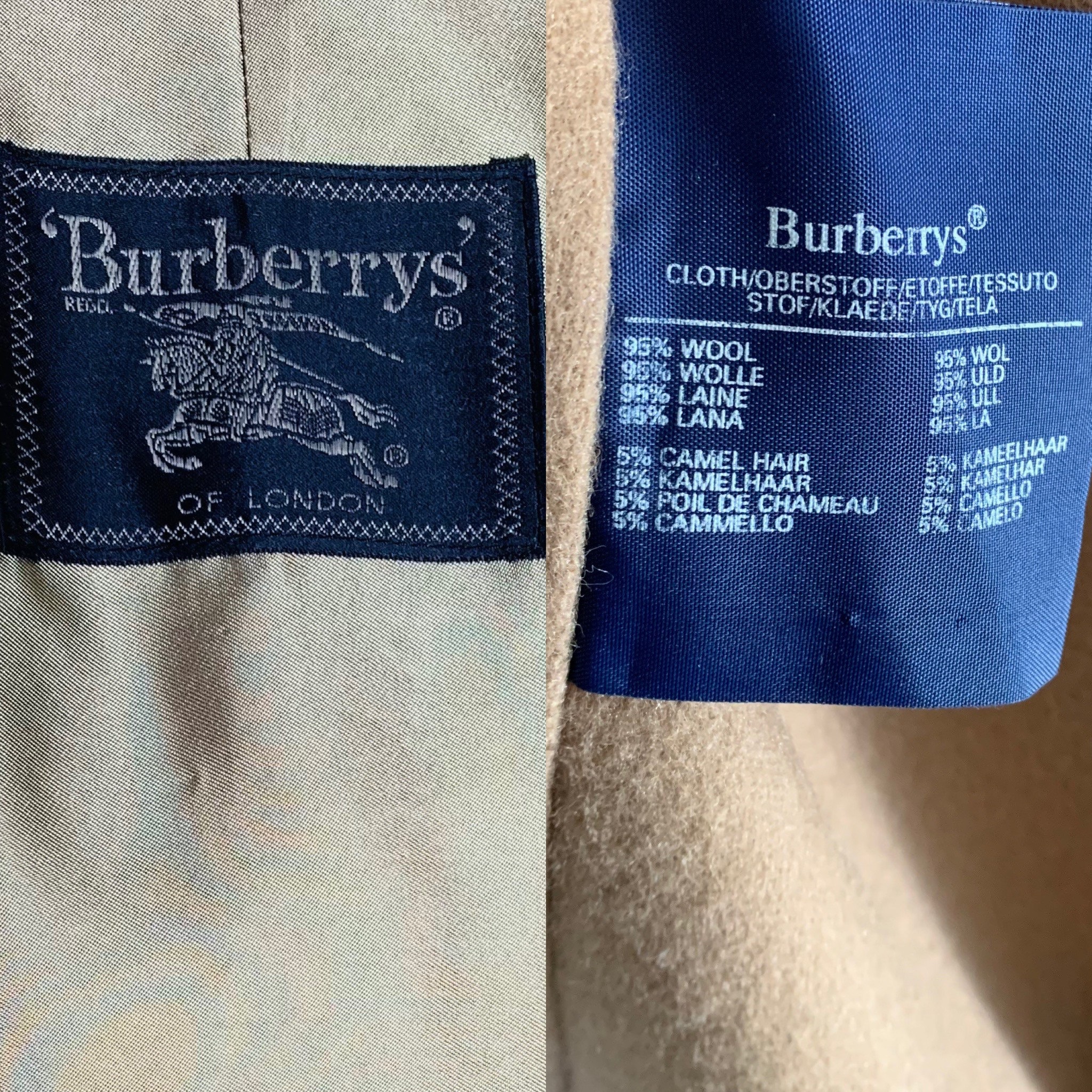 Vintage BURBERRY Trench Coat Khaki Nova Check Lining With