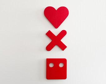 Love, Death & Robots | Wall decoration | Heart, Dead, Robot | | symbols Science Fiction | Netflix | Icons | Season 2 | Wood design | hand-painted