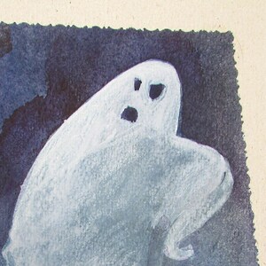 Watercolor small painting original Ghost portrait exclusive | Etsy