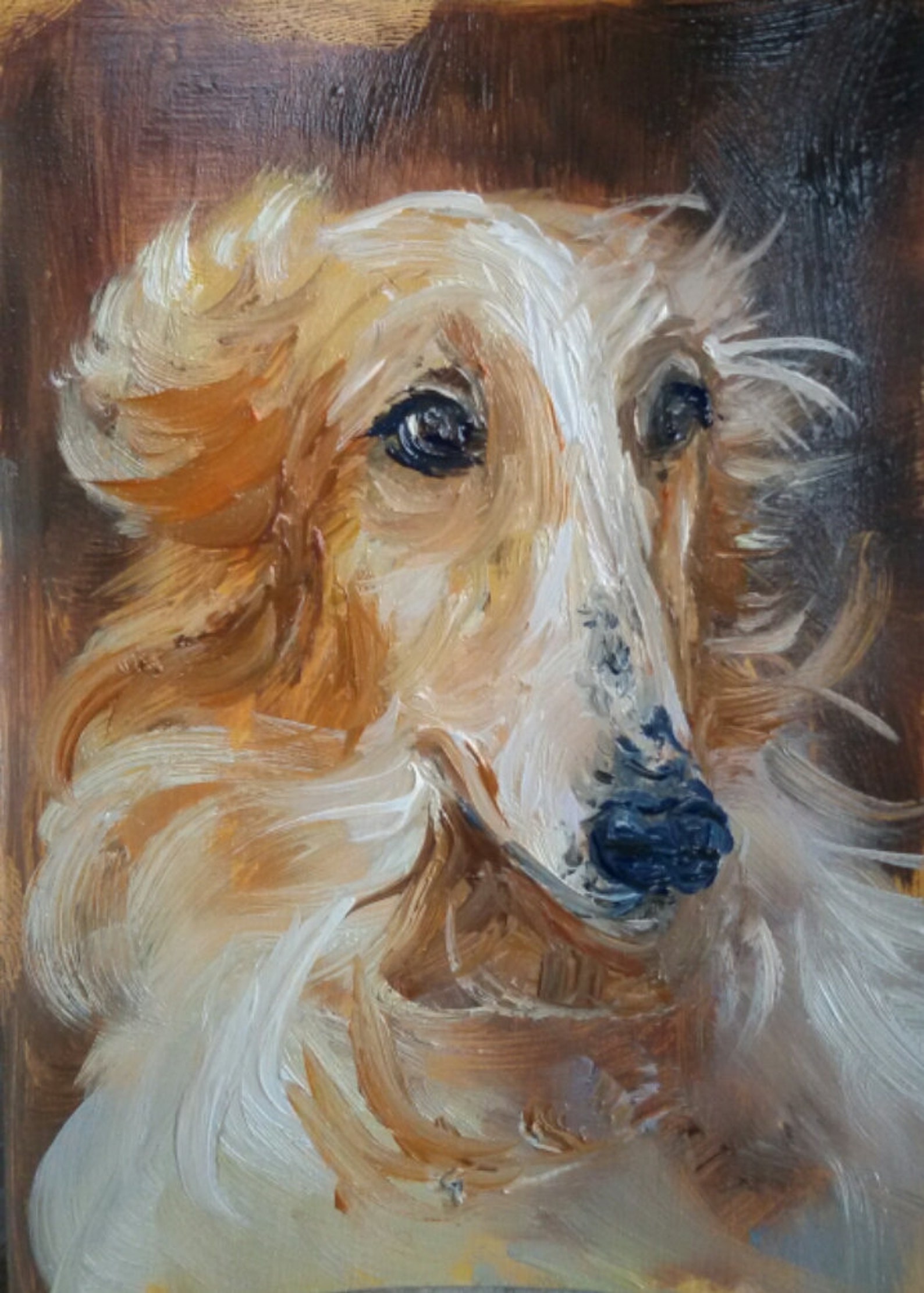 Funny dog portrait canvas dog oil painting Custom pet Portrait Etsy