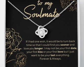 Soulmate Necklace Gift For Her, To My Soulmate Necklace,Engagement Gift for Future Wife,Birthday Gift for Fiancee,Anniversary  from fiancé