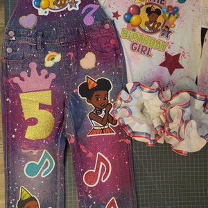 Corner Birthday Set, Denim set, overalls, Gracie Socks