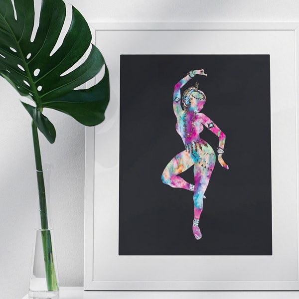 Odissi Dancer Watercolor- Digital Print Instant Download Wall Art Prints Unique Art- Indian Dancer - Bollywood - Bharatanatyam - Desi Girl