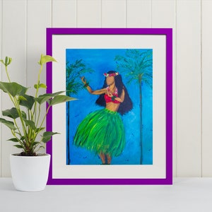 Hula Dancer Digital Print Instant Download Wall Art Prints Unique Art - Hawaii Art Island Vibes