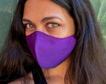 Two-toned Purple Fitted Face Mask