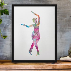 Kathak Dancer Watercolor- Digital Print Instant Download Wall Art Prints Unique Art- Indian Dancer - Bollywood - Bharatanatyam - Desi Girl