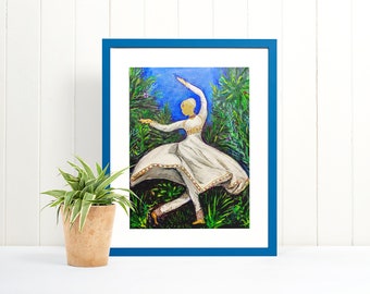 Kathak Dancer Digital Print -Instant Download Wall Art - Unique Art - Indian Dance - Indian Art - Dance Art - Indian classical dance