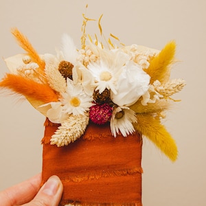 Rustic Terracotta pocket boutonniere/Boho wedding/Rustic boutonniere/groom accessories/groomsmen decor/dried wedding accessories/buttonhole