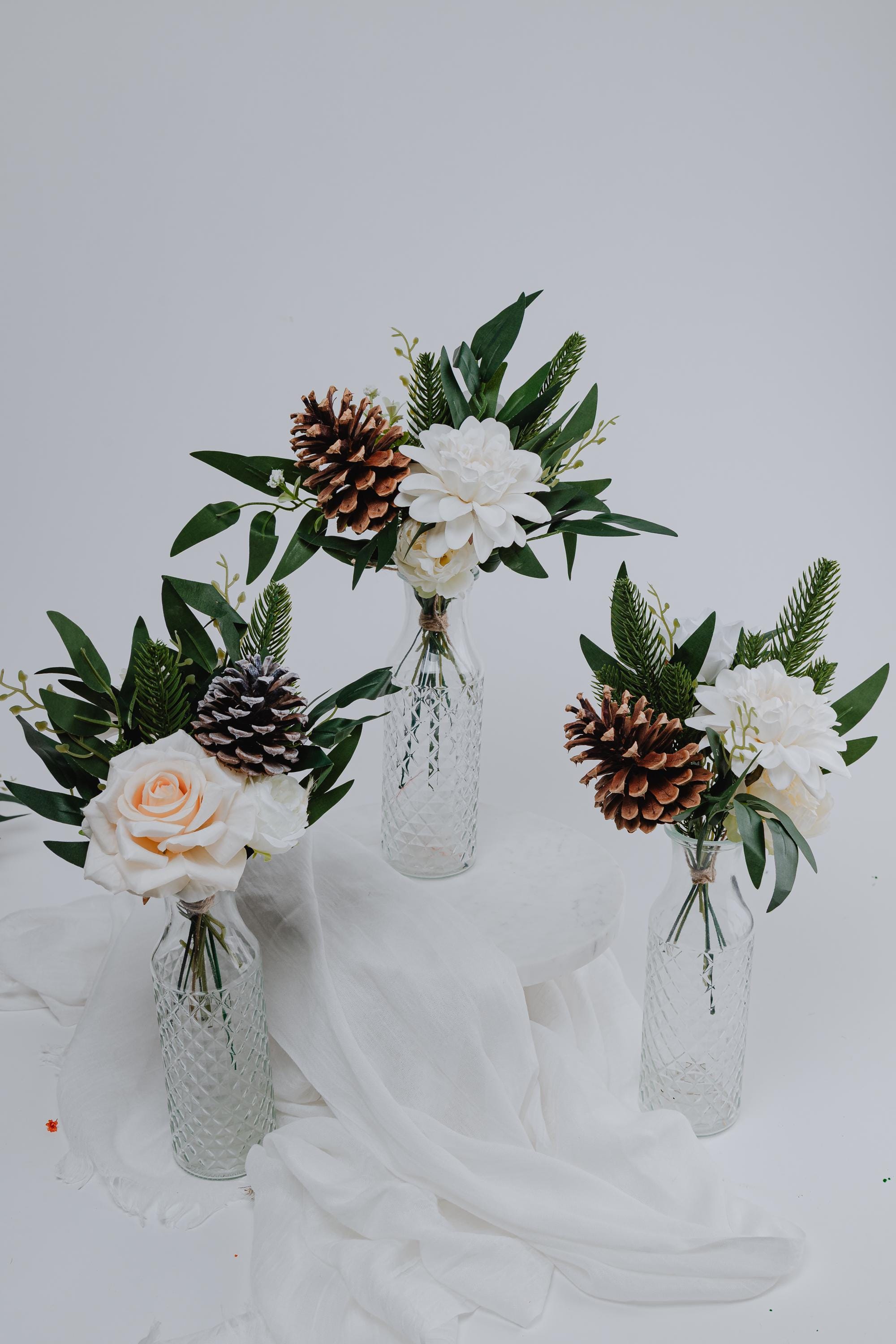 Winter Bud Vase Centerpieces