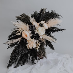 Black Ivory Champagne Wedding Arch Arrangement/Arbor Arrangements/Pampas arch/Boho flowers arch/Wall decor/Salon decor/Table centerpieces