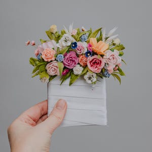 Pink White Blue Fuchsia Wildflower Pocket Boutonniere/Colorful wedding/Summer colors boutonniere/Groom accessories/Fiance pocket flowers/