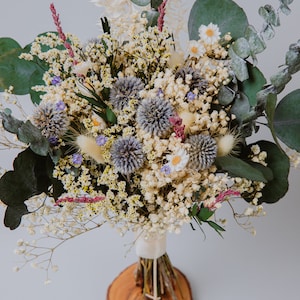 Dusty Blue Thistles Dried Bouquet/Wild flowers bouquet/Colorful bridal bouquet/Rustic wedding/Bridal dried flowers//Bridesmaids bouquet/