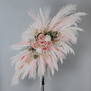 Pink flower Wedding Arch/Salon decor/Home decor/Pampas Wall Decor/Arbor Arrangements/Pampas arch/Wall Salon decor/Table centerpieces