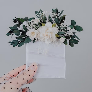 Wedding Pocket Boutonniere/Eucalyptus White Flowers/Dried boutonniere/Groom&#39;s flowers/Rustic Boutonniere/Wedding Pocket Square with Floral