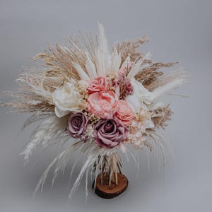 Dusty pink bridal bouquet/Boho pink bouquet/Pink wedding/Pampas bouquet/Bridesmaids bouquet/Rustic wedding/Light pink bouquet/Dried bouquet/