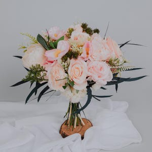 Blush pink Wedding Bouquet/Dusty Rose/Blush Pink/White Cream/Eucalyptus Bouquet/Boho Bouquets/Bridal Bridesmaids Bouquet/Faux Flowers/
