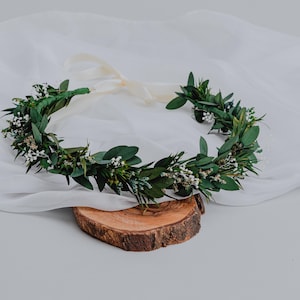 Green leaves crown/Greenery Wedding Hair Wreath/Forest Bridal Hair Accessory/Celtic Wedding Headpiece/Winter Wedding Wreath/Garden Wedding