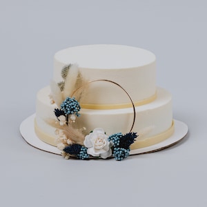 Decorazioni per torte con fiori secchi/Decorazioni per torte rustiche/Decorazioni per torte con fiori/Decorazioni per torte blu navy/Decorazioni per torte nuziali/Fiori per torte nuziali/