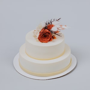 Flower Cake Topper Terracotta/Rustic Cake Decorations/Wedding Cake Toppers/Wedding Cake Flowers/Floral Cake Decoration/Pampass Cake Flowers/