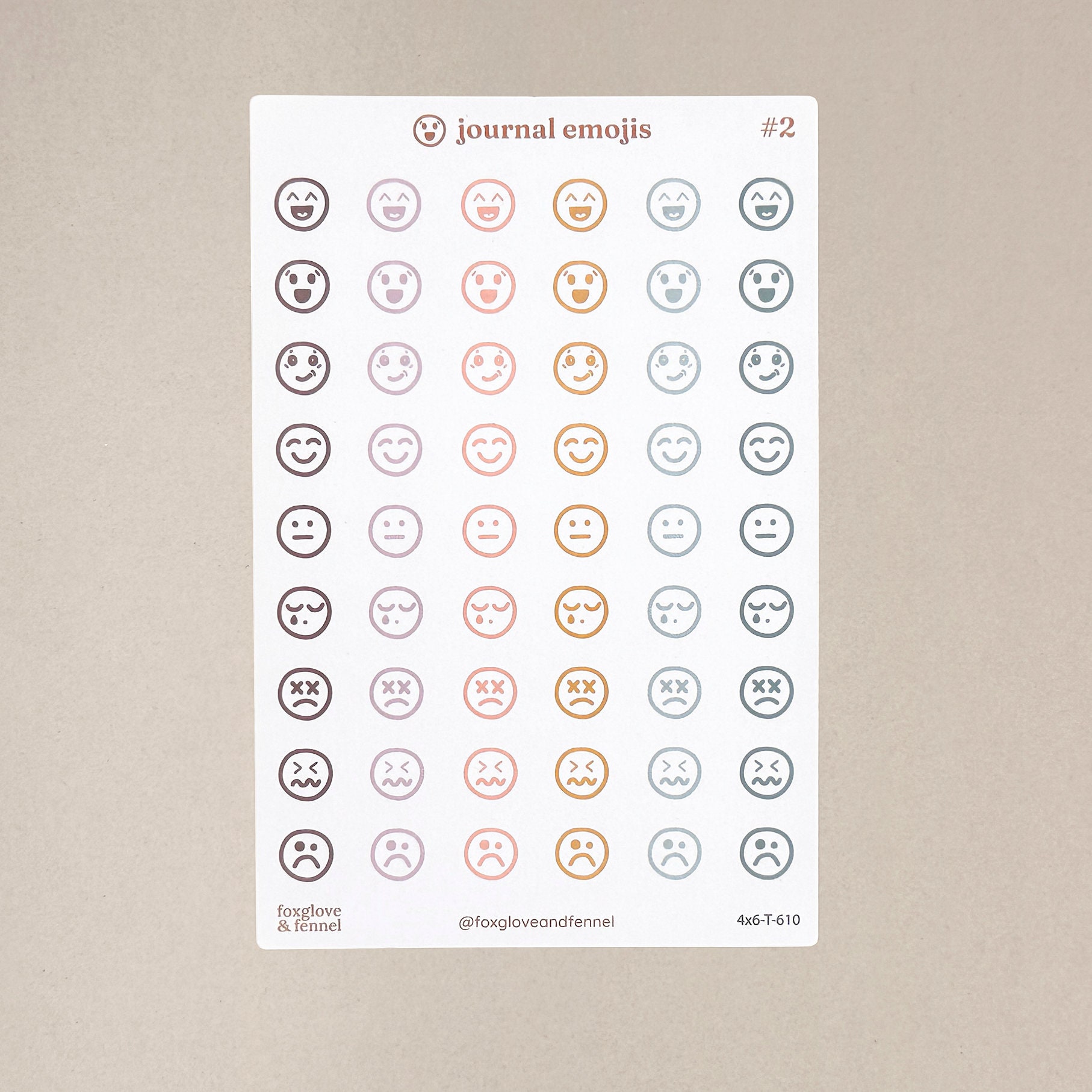 Cute Emoji Sticker Sheet - 54 Small Washi Seamless Stickers for ...