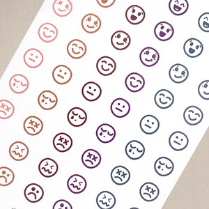 Cute Emoji Sticker Sheet - 54 Small Washi Seamless Stickers for ...