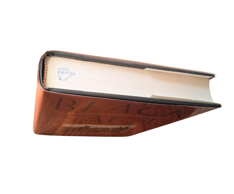 May include: A hardcover book titled "BLACK SAGE" with a brown cover and white pages. The book has a blue hand-shaped bookmark. The title is in large, bold, white letters.