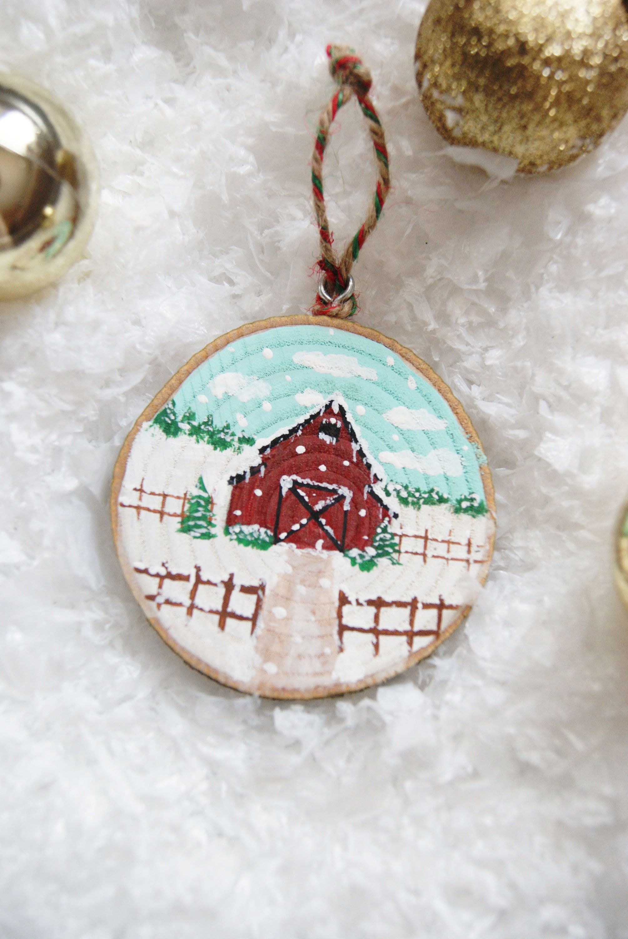 Hand painted Barn Ornament
