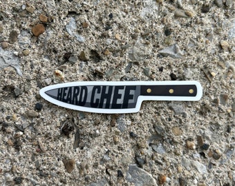 Heard Chef Sticker, Yes Chef Sticker, laptop sticker, computer sticker, car decal, chef knife girl decal, good cook gift sticker