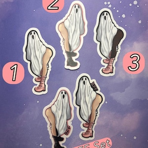Pin Up Halloween Goth Ghost Woman | Multiple Variations | Waterproof Clear-Cut Vinyl Sticker
