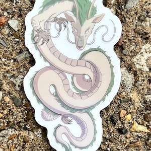 Haku Inspired Japanese Dragon Sticker Anime Decal Waterbottles Laptops ...